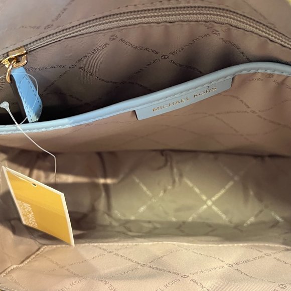 Michael Kors Jaycee Large Backpack MK Blue Pale Ocean - Picture 7 of 8